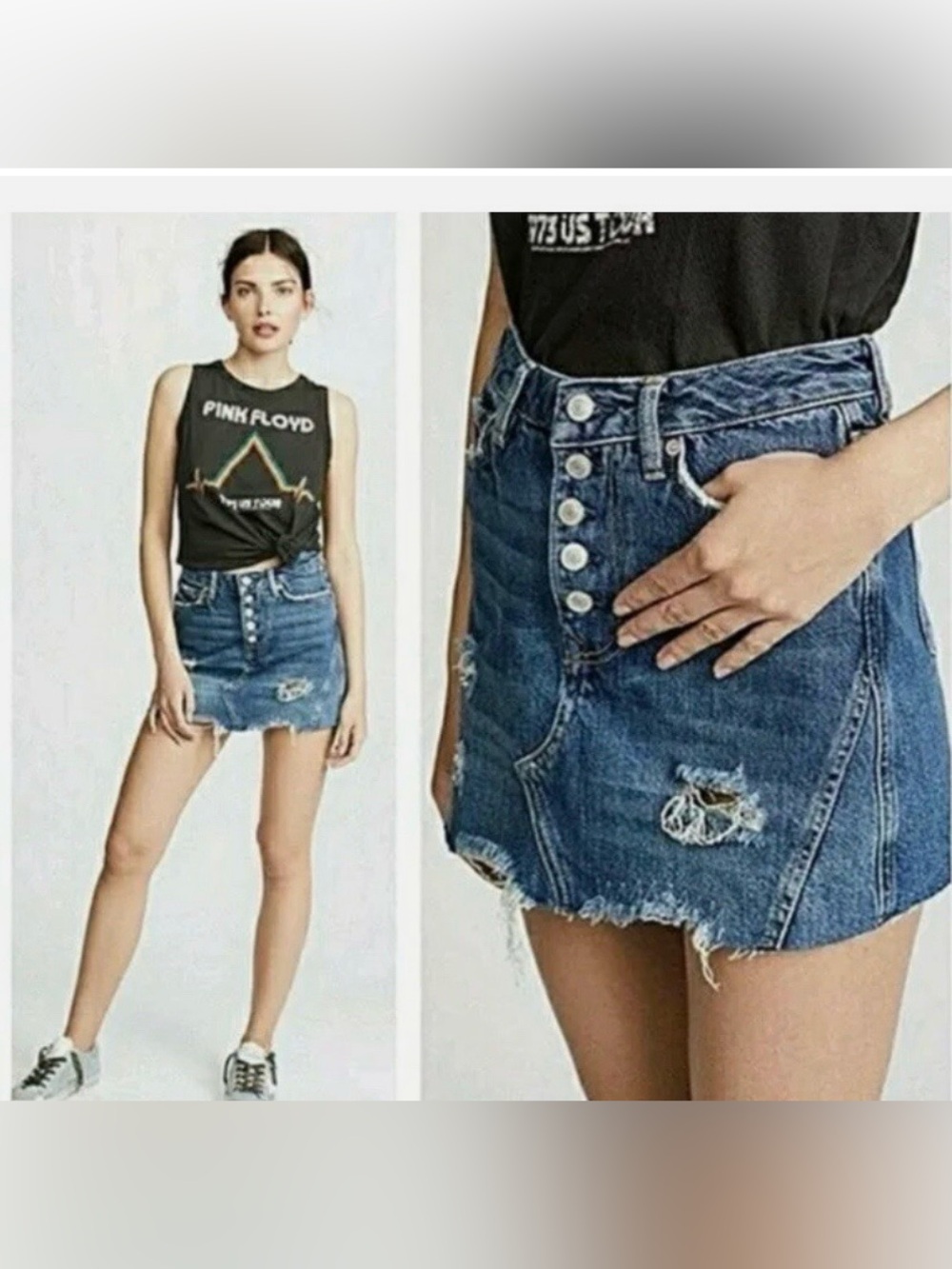 Free People Harvey Denim Mini Skirt